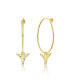 14K Gold Plated Cubic Zirconia Hoop Earrings