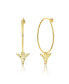 ფოტო #1 პროდუქტის 14K Gold Plated Cubic Zirconia Hoop Earrings