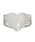 Silver Puffy Heart Cuff Bracelet