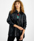 ფოტო #3 პროდუქტის Women's Mareva Faux-Leather Long-Sleeve Shacket