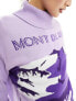 Threadbare Ski roll neck printed jumper in purple