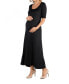 Casual Maternity Maxi Dress with Sleeves