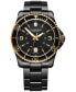 ფოტო #1 პროდუქტის Men's Maverick Black PVD Stainless Steel Bracelet Watch 43mm