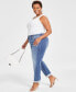 Фото #3 товара Plus Size Slim Tech Rolled-Cuff Boyfriend Jeans, Created for Macy's