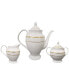 Фото #3 товара Porcelain China 57 Piece Gloria Wavy Dinnerware Set, Service for 8