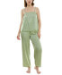Women's 2-Pc. Satin Lace-Trim Pajamas Set