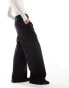 COLLUSION relaxed wide leg tailored trousers in black