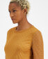 Фото #3 товара Women's Dewdrop-Embellished Long-Sleeve Mesh Top, Created for Macy's