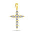 Фото #1 товара Glittering gold-plated pendant with clear zircons Cross PT68Y