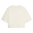 Puma Classics Oversized Cropped Crew Neck Short Sleeve T-Shirt Womens Off White