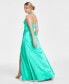 ფოტო #2 პროდუქტის Women's Liquid Satin Halter Gown