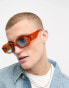 Фото #4 товара Le Specs slaptrash festival sunglasses with blue lens in orange