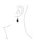 Western Style Black Natural Onyx Elongated Teardrop Filigree Lever Back Dangle Earrings For Women Sterling Silver