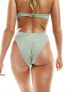 Фото #5 товара South Beach starfish high waist high leg bikini bottom in sage green glitter