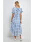 Women's Check Print Midi Dress