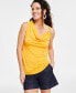 Фото #1 товара Women's O-Ring Cowlneck Top, Created for Macy's