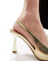 Фото #8 товара ASOS DESIGN Salty slingback stiletto mid shoes in gold