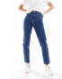 Stradivarius slim mom jean with stretch in indigo blue