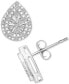 ფოტო #1 პროდუქტის Diamond Pear Cluster Stud Earrings (1/4 ct. t.w.) in Sterling Silver