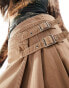 Фото #4 товара ASOS DESIGN denim kilt in caramel wash