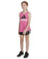 Фото #4 товара Футболка для малышей Adidas Big Девочки без рукавов с закругленным подолом и логотипом из хлопка