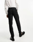 ASOS DESIGN slim suit trousers in crosshatch in black