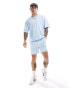 Фото #4 товара ONLY & SONS sweat short co-ord in washed light blue