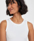 Фото #7 товара Women's Sleeveless Ribbed Bodysuit, Washed White, Created for Macy's