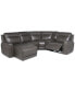 Фото #15 товара CLOSEOUT! Blairemoore 5-Pc. Leather Power Chaise Sectional with 1 USB Console and 1 Power Recliner, Created for Macy's
