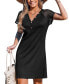 ფოტო #1 პროდუქტის Women's Eyelet Sleeve Ribbed Cover Up Dress