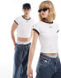 Calvin Klein Jeans baby ringer tee in white - ASOS Exclusive