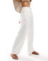 Фото #4 товара Hollister linen blend wide leg trouser in white