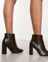 Фото #4 товара Yours wide fit heeled pointed ankle boots in brown