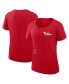 Фото #1 товара Women's Red Philadelphia Phillies Authentic Collection Performance Scoop Neck T-shirt