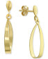 ფოტო #1 პროდუქტის Polished Open Teardrop Drop Earrings in 10k Gold