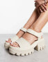 Фото #1 товара Timberland everleigh ankle strap sandals in natural off white nubuck leather