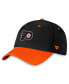 ფოტო #1 პროდუქტის Men's Black, Orange Philadelphia Flyers Authentic Pro Rink Two-Tone Flex Hat