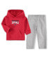 ფოტო #1 პროდუქტის Toddler Boys Red, Heathered Gray Washington Capitals Fan Flare Pullover Hoodie and Pants Set