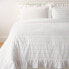 King Yarn Dye Stripe with Ruffle Comforter & Sham Set White/Khaki - Threshold