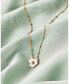 ფოტო #2 პროდუქტის Gold-Tone Crystal & Imitation Mother-of-Pearl Flower Pendant Necklace, 16" + 3" extender