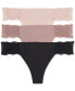 Фото #2 товара Women's B.Bare 3 Pack Thong Underwear 970367