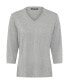 ფოტო #2 პროდუქტის 3/4 Sleeve Silver Shimmer V-Neck T-Shirt