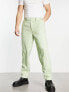 Фото #1 товара ASOS DESIGN oversized wool mix smart trousers in sage micro check
