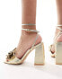 Be Mine Wide Fit Veronika heeled sandals in gold