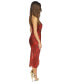 Фото #5 товара Women's Snakeskin-Print Chain Slip Dress