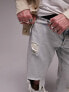 Topman – Locker geschnittene, zerrissene Jeans in gebleichter Acid-Waschung