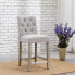 Фото #3 товара 24" Linen Fabric Tufted Counter Stool