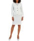 ფოტო #1 პროდუქტის Women's Curved Collar Button-Front Jacket & Pencil Skirt Suit