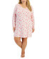 Plus Size Cotton Lace-Trim Nightgown, Created for Macy's