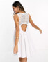 Фото #2 товара ASOS DESIGN sleeveless crochet neck mini dress in white